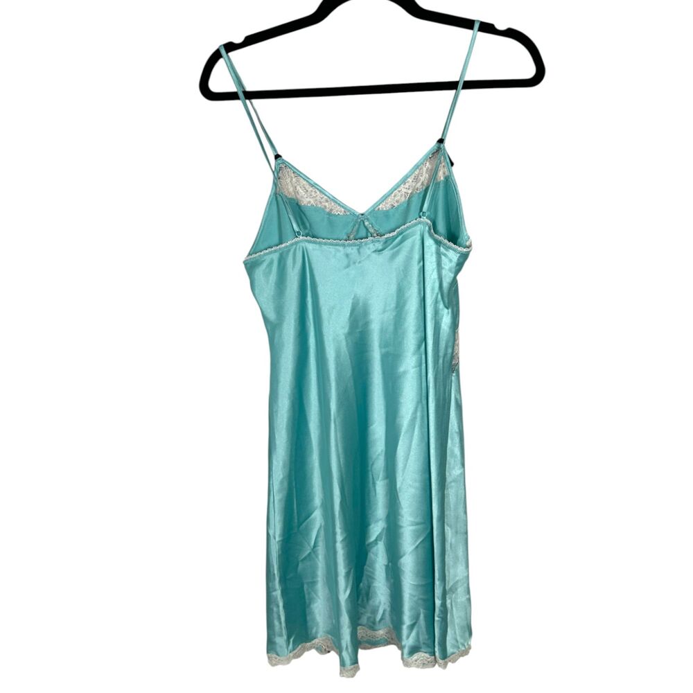 Victoria's Secret Blue Satin Lace Coquette Ballet Fairy Slip Dress Size Medium - Picture 2 of 7